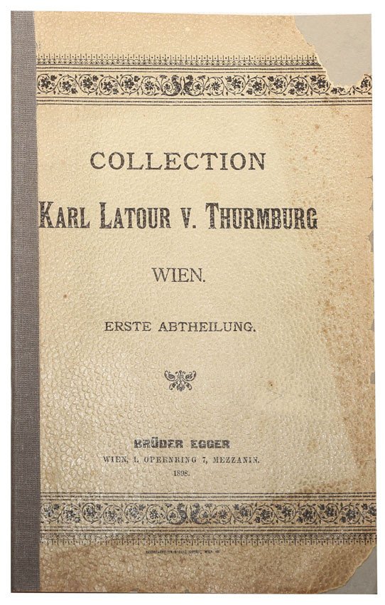 Katalog aukcyjny Egger „Collection Karl Latour v. Thurmburg” część I 1898 rok